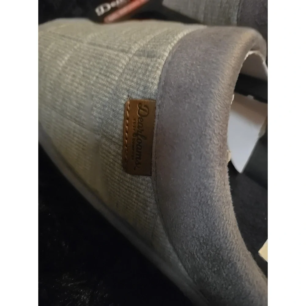 Dearfoams Cozy Comfort Gel Infused Men's Grey Slip-on Knit Clog Slippers:‎  9-10